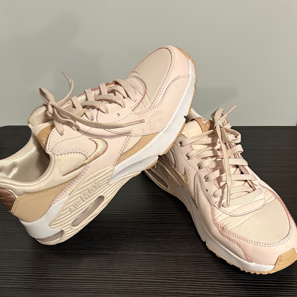Nike Women's Cream and Tan Sneakers
